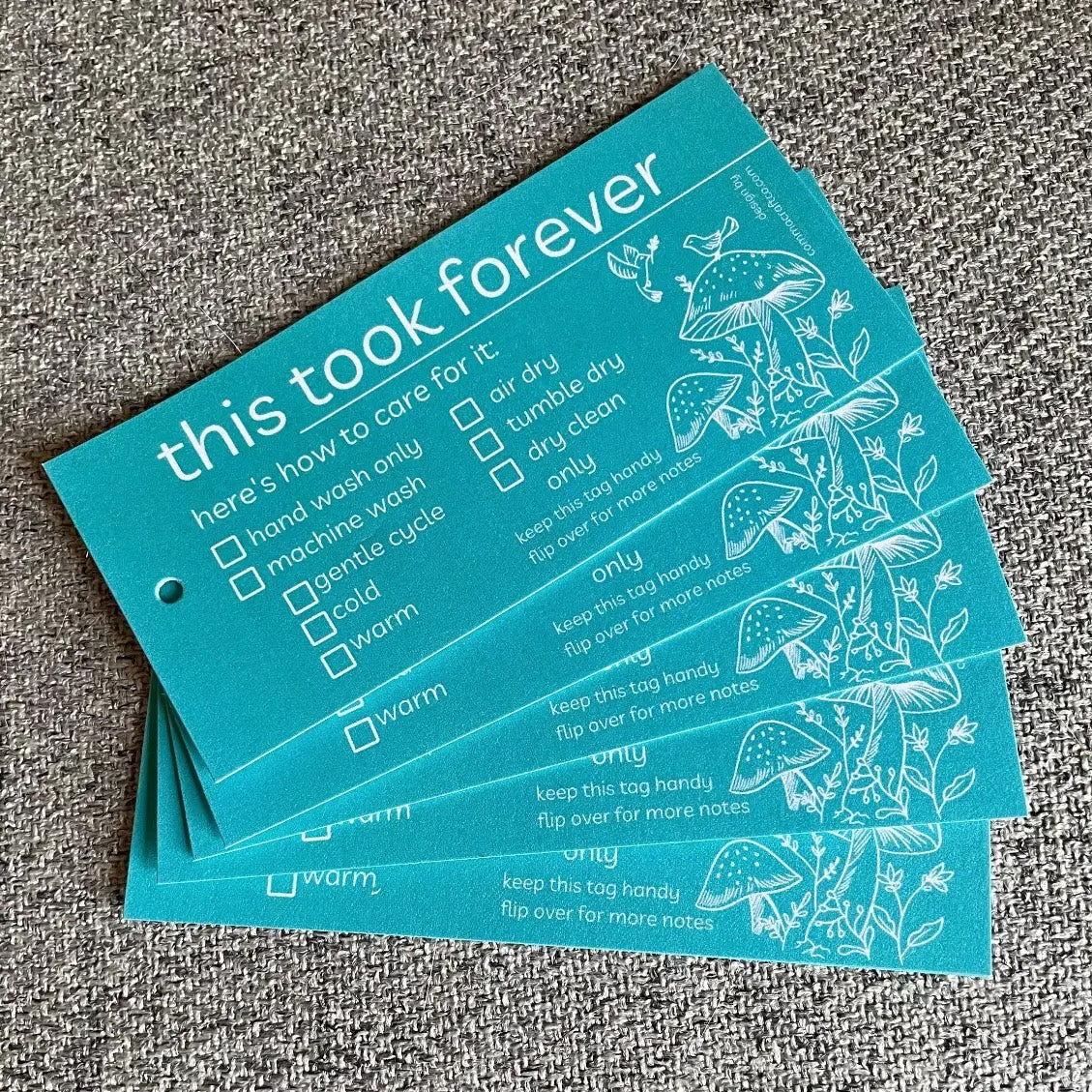 Gift tags w/ care instructions